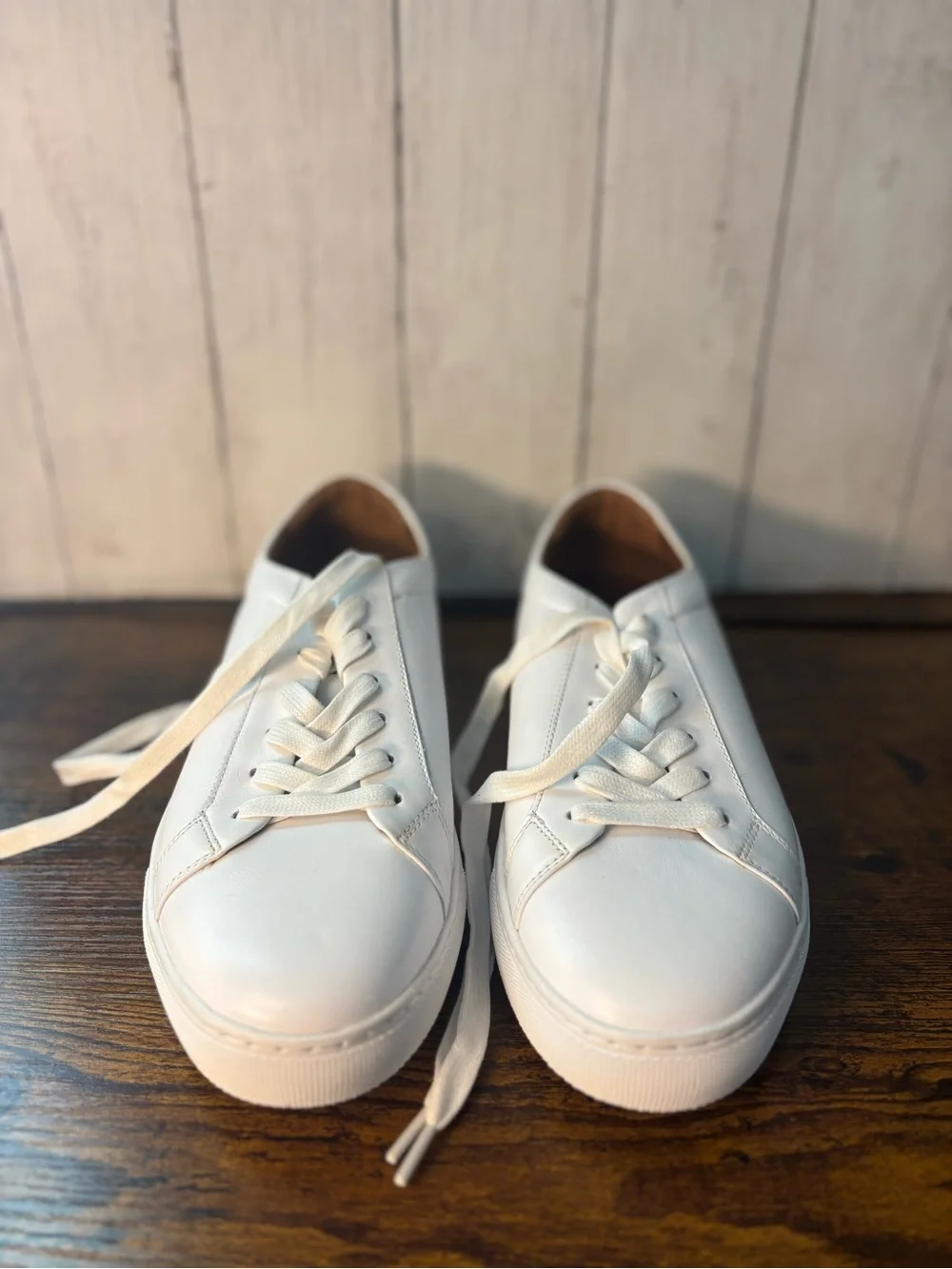 New Republic Men’s White Leather Lace-Up Sneakers